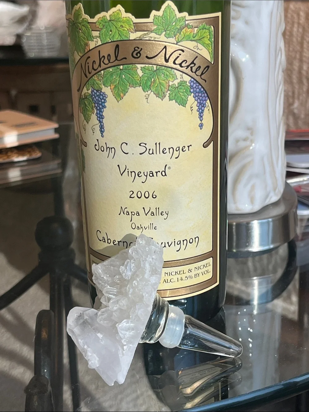 Genuine Clear Quartz Cluster Bottle Stopper.